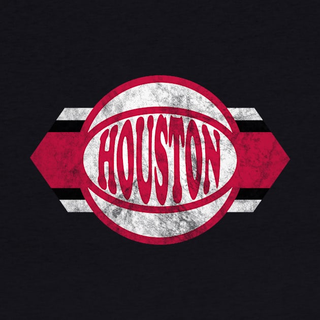 Houston Basketball retro and distressed ball and stripe by MulletHappens